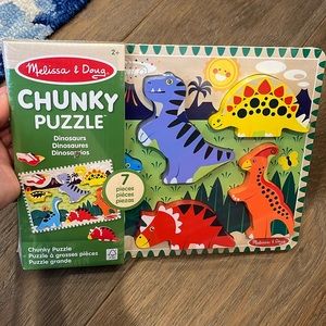Melissa & Doug Chunky Puzzle. Dinosaurs. 7pc. New. Still wrapped